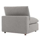 Commix Light Gray Down Filled Overstuffed Boucle Fabric Armless Chair - Ornate Home