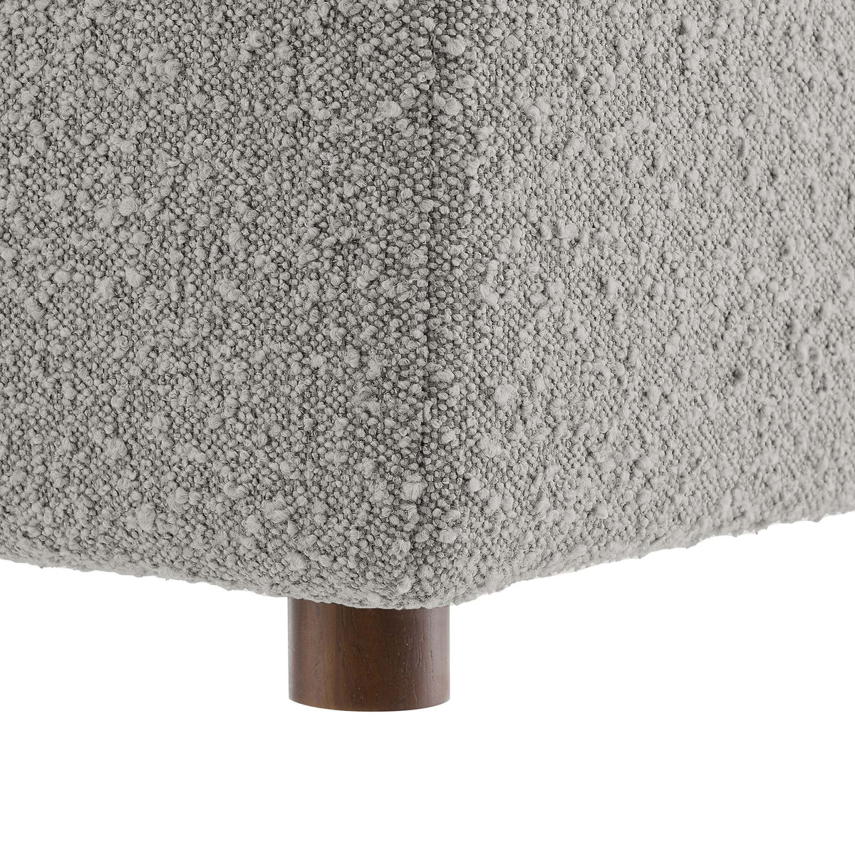 Commix Light Gray Down Filled Overstuffed Boucle Fabric Armless Chair - Ornate Home