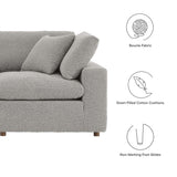 Commix Light Gray Down Filled Overstuffed Boucle Fabric Loveseat - Ornate Home