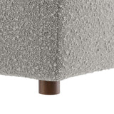 Commix Light Gray Down Filled Overstuffed Boucle Fabric Ottoman - Ornate Home