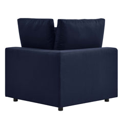 Commix Navy Overstuffed Outdoor Patio Loveseat - Ornate Home