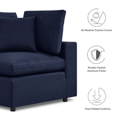Commix Navy Overstuffed Outdoor Patio Loveseat - Ornate Home