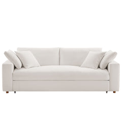 Commix Pure White Down Filled Overstuffed Sleeper Sofa - Ornate Home