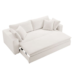 Commix Pure White Down Filled Overstuffed Sleeper Sofa - Ornate Home