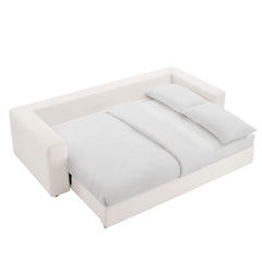 Commix Pure White Down Filled Overstuffed Sleeper Sofa - Ornate Home