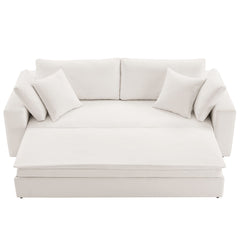 Commix Pure White Down Filled Overstuffed Sleeper Sofa - Ornate Home
