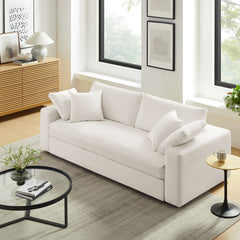 Commix Pure White Down Filled Overstuffed Sleeper Sofa - Ornate Home