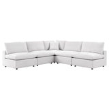 Commix White 5-Piece Outdoor Patio Sectional Sofa - 108x108x24" - Ornate Home