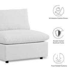 Commix White 5-Piece Outdoor Patio Sectional Sofa - 108x108x24" - Ornate Home