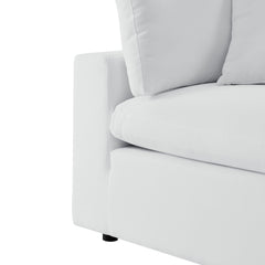 Commix White 5-Piece Sunbrella Outdoor Patio Sectional Sofa - 108x108" - Ornate Home