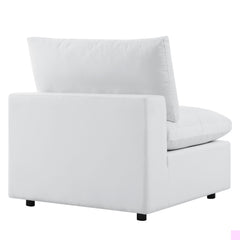 Commix White 5-Piece Sunbrella Outdoor Patio Sectional Sofa - 108x108" - Ornate Home