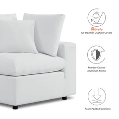 Commix White 5-Piece Sunbrella Outdoor Patio Sectional Sofa - 108x108" - Ornate Home