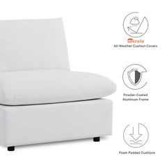 Commix White 5-Piece Sunbrella Outdoor Patio Sectional Sofa - 108x108x24" - Ornate Home