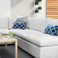 Commix White 5-Piece Sunbrella Outdoor Patio Sectional Sofa - 108x108x24" - Ornate Home