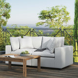 Commix White Overstuffed Outdoor Patio Loveseat - Ornate Home