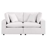 Commix White Overstuffed Outdoor Patio Loveseat - Ornate Home