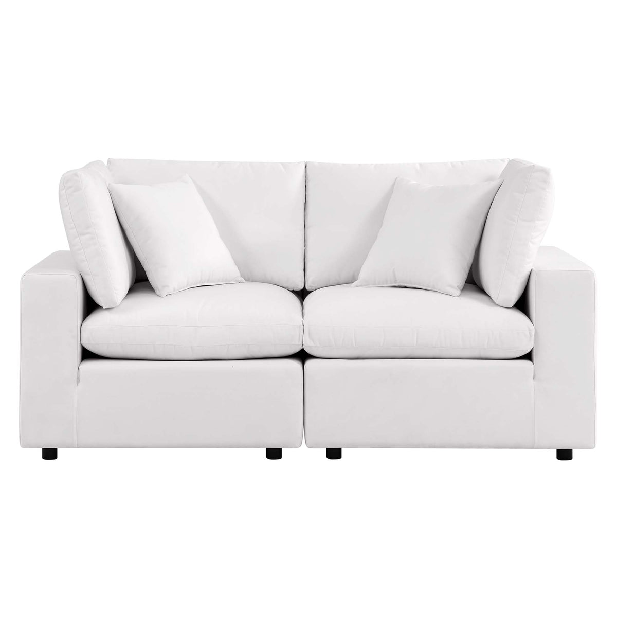 Commix White Overstuffed Outdoor Patio Loveseat - Ornate Home