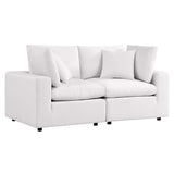 Commix White Overstuffed Outdoor Patio Loveseat - Ornate Home