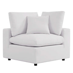 Commix White Overstuffed Outdoor Patio Loveseat - Ornate Home