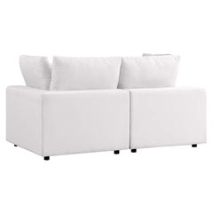 Commix White Overstuffed Outdoor Patio Loveseat - Ornate Home
