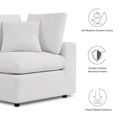 Commix White Overstuffed Outdoor Patio Loveseat - Ornate Home