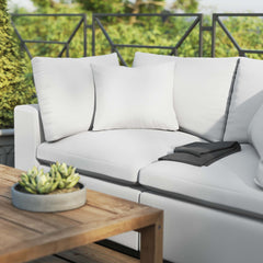 Commix White Overstuffed Outdoor Patio Loveseat - Ornate Home