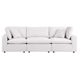 Commix White Overstuffed Outdoor Patio Sofa - Ornate Home