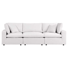 Commix White Overstuffed Outdoor Patio Sofa - Ornate Home