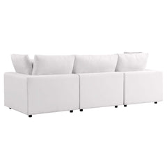 Commix White Overstuffed Outdoor Patio Sofa - Ornate Home
