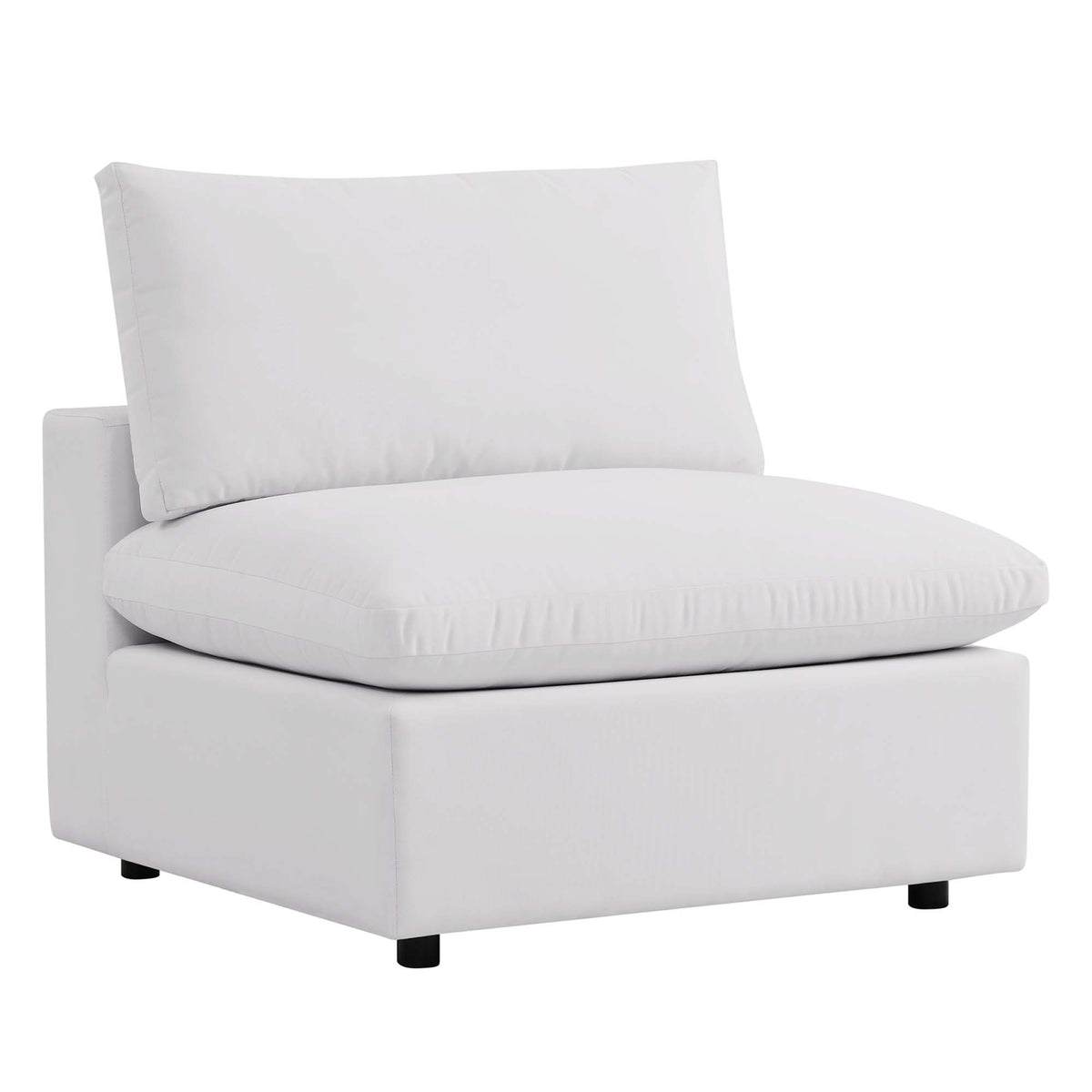 Commix White Overstuffed Outdoor Patio Sofa - Ornate Home