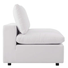 Commix White Overstuffed Outdoor Patio Sofa - Ornate Home