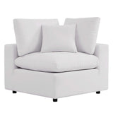 Commix White Overstuffed Outdoor Patio Sofa - Ornate Home