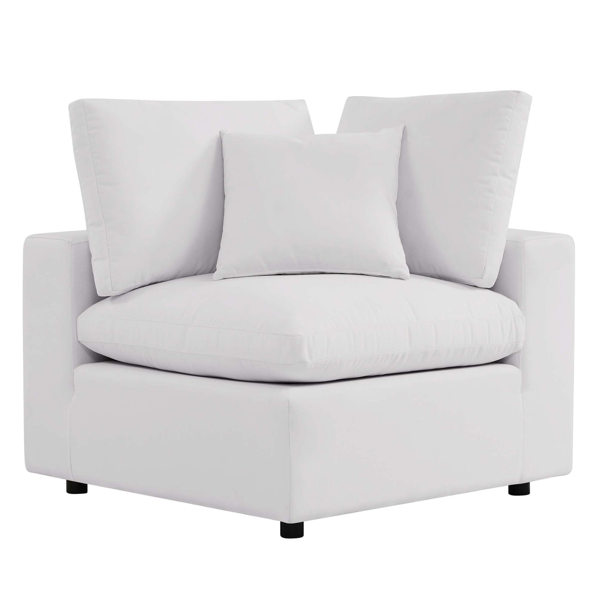 Commix White Overstuffed Outdoor Patio Sofa - Ornate Home