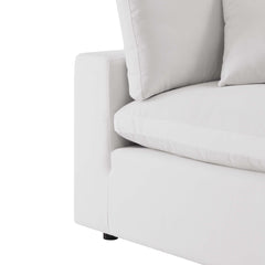 Commix White Overstuffed Outdoor Patio Sofa - Ornate Home