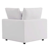 Commix White Overstuffed Outdoor Patio Sofa - Ornate Home