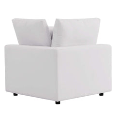 Commix White Overstuffed Outdoor Patio Sofa - Ornate Home
