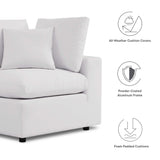 Commix White Overstuffed Outdoor Patio Sofa - Ornate Home