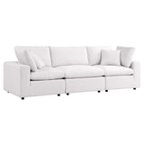 Commix White Overstuffed Outdoor Patio Sofa - Ornate Home