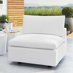 Commix White Sunbrella Outdoor Patio Armless Chair - Ornate Home