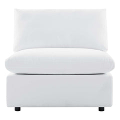 Commix White Sunbrella Outdoor Patio Armless Chair - Ornate Home