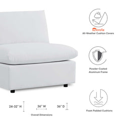 Commix White Sunbrella Outdoor Patio Armless Chair - Ornate Home