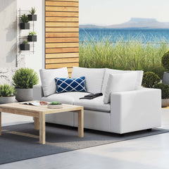 Commix White Sunbrella Outdoor Patio Loveseat - Ornate Home