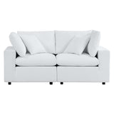 Commix White Sunbrella Outdoor Patio Loveseat - Ornate Home