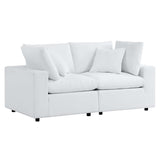 Commix White Sunbrella Outdoor Patio Loveseat - Ornate Home