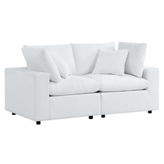 Commix White Sunbrella Outdoor Patio Loveseat - Ornate Home
