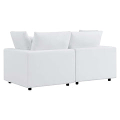 Commix White Sunbrella Outdoor Patio Loveseat - Ornate Home
