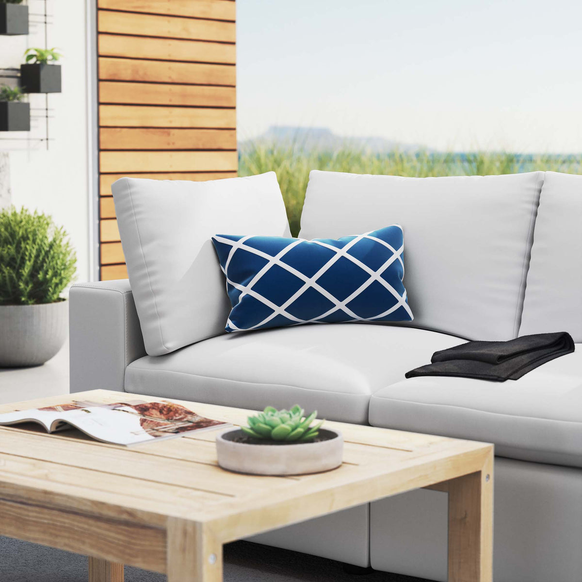 Commix White Sunbrella Outdoor Patio Loveseat - Ornate Home