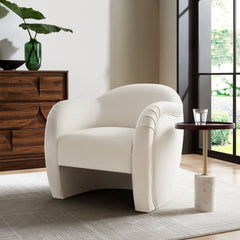 Compose Alabaster Performance Velvet Accent Chair - Ornate Home