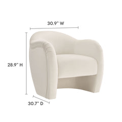 Compose Alabaster Performance Velvet Accent Chair - Ornate Home