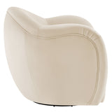 Compose Alabaster Performance Velvet Swivel Armchair - Ornate Home